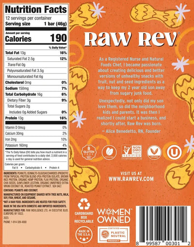 Raw Revolution Glo Bar - Creamy Peanut Butter And Sea Salt - 1.6 Ounce - Case Of 12
