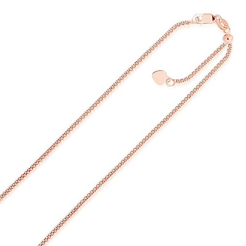 An image displaying 14k Rose Gold Adjustable Popcorn Chain 1.3mm by Orca Market