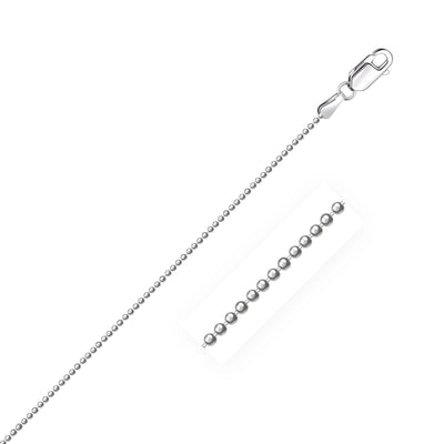 An image displaying 14k White Gold Diamond-Cut Bead Chain 1.2mm by Orca Market