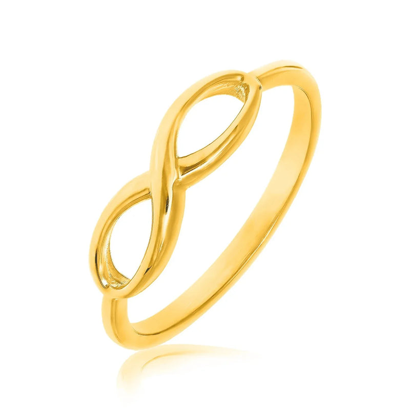 An image displaying 14k Yellow Gold Infinity Ring in High Polish by Orca Market