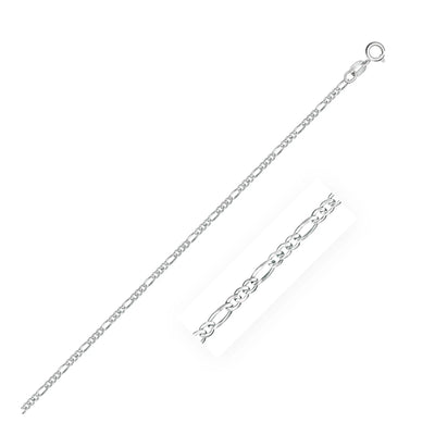 An image displaying 14k White Gold Solid Figaro Chain 1.9mm by Orca Market