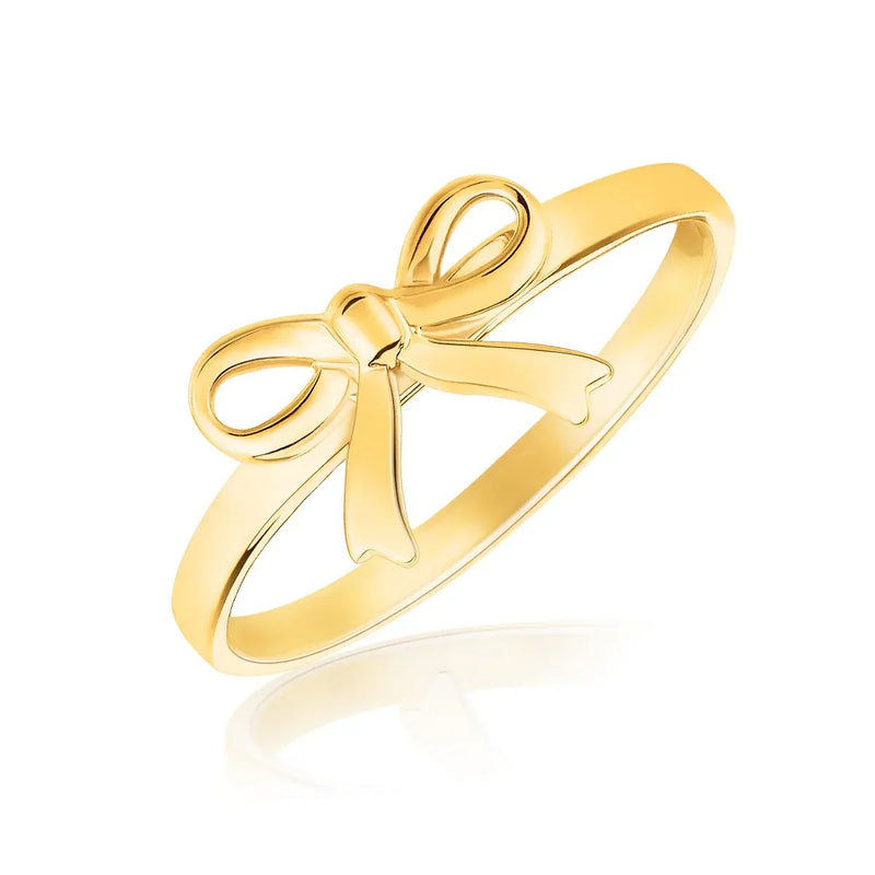 An image displaying 14k Yellow Gold Bow Ring by Orca Market
