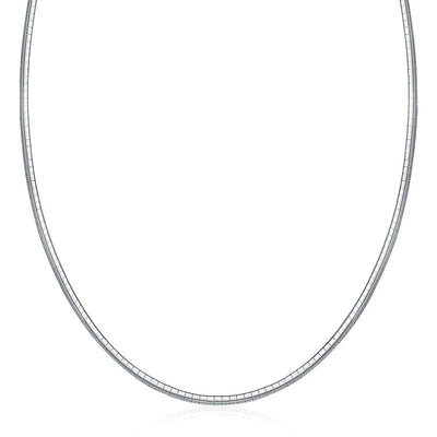 An image displaying Sterling Silver Classic Omega Chain Necklace (3.0mm) by Orca Market