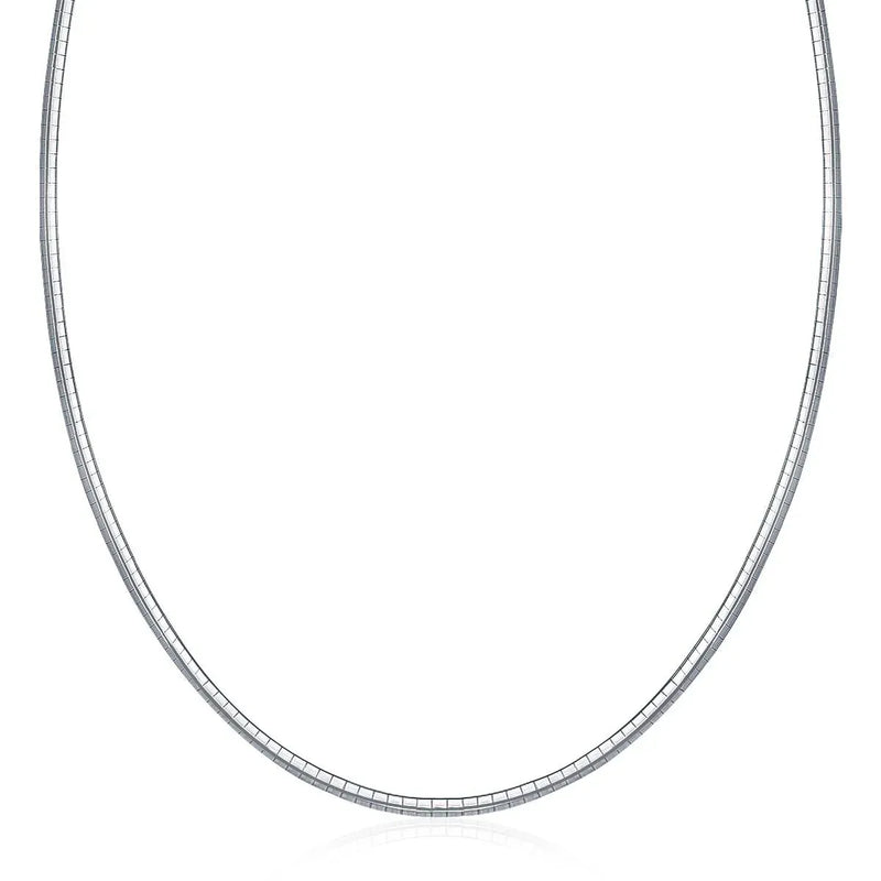 An image displaying Sterling Silver Classic Omega Chain Necklace (3.0mm) by Orca Market