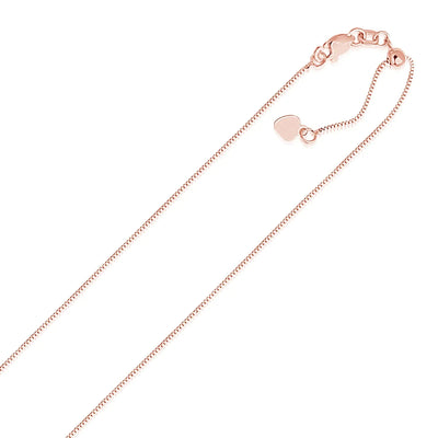 An image displaying 14k Rose Gold Adjustable Box Chain 0.7mm by Orca Market