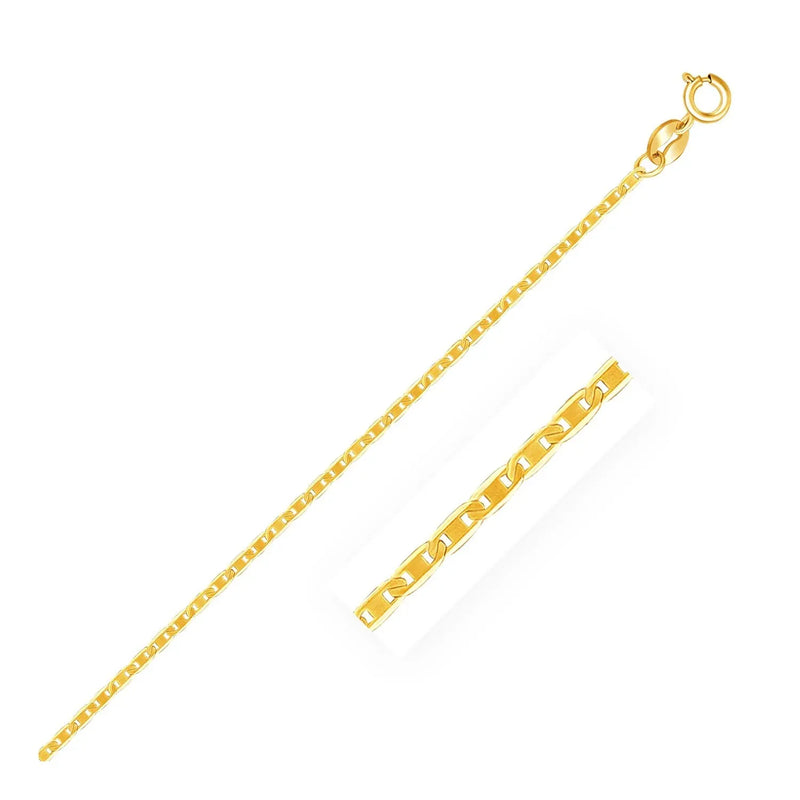 An image displaying 10k Yellow Gold Mariner Link Anklet 1.2mm by Orca Market