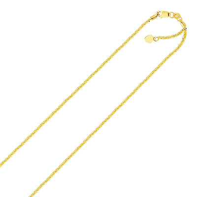 An image displaying 10k Yellow Gold Adjustable Sparkle Chain 1.5mm by Orca Market