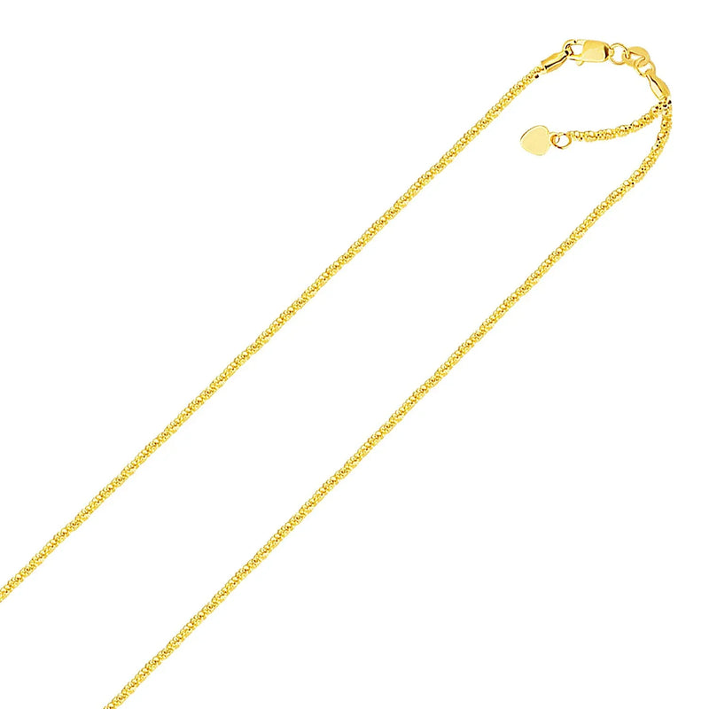 An image displaying 10k Yellow Gold Adjustable Sparkle Chain 1.5mm by Orca Market