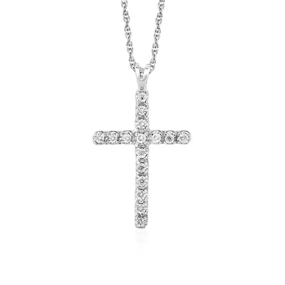 An image displaying Cross Pendant with Diamonds in Sterling Silver by Orca Market