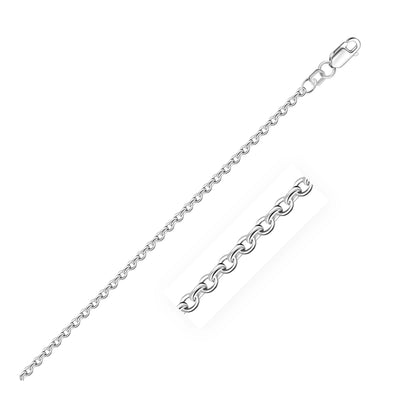 An image displaying 2.3mm 10k White Gold Rolo Anklet by Orca Market
