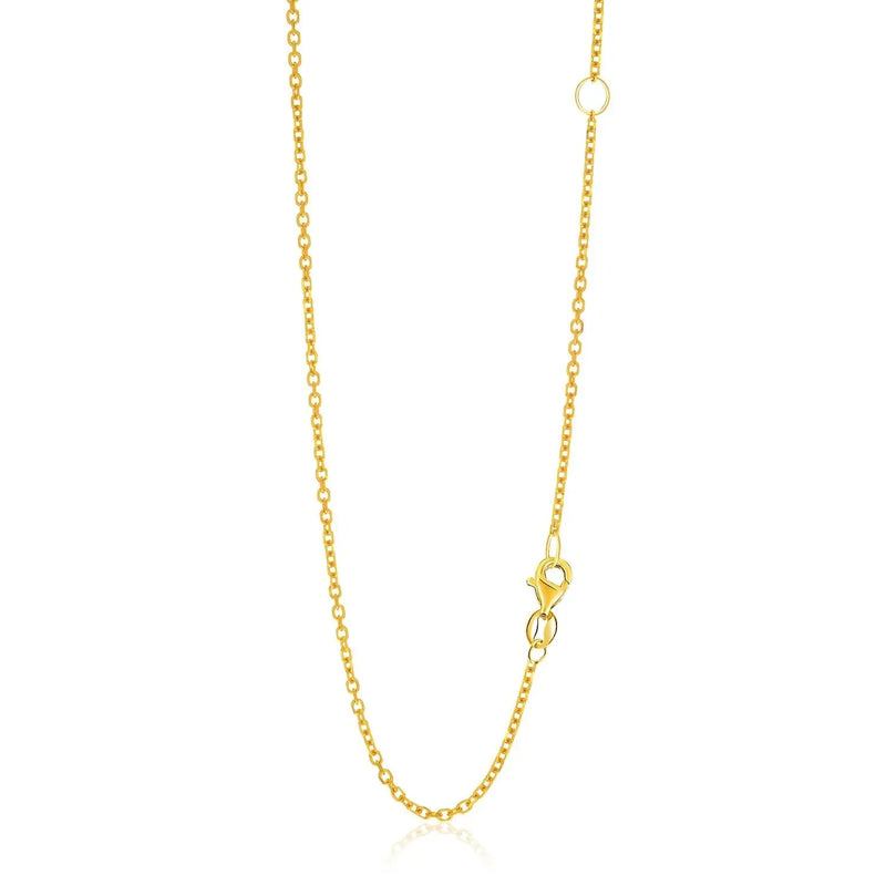 An image displaying 14k Yellow Gold Adjustable Cable Chain 1.5mm by Orca Market