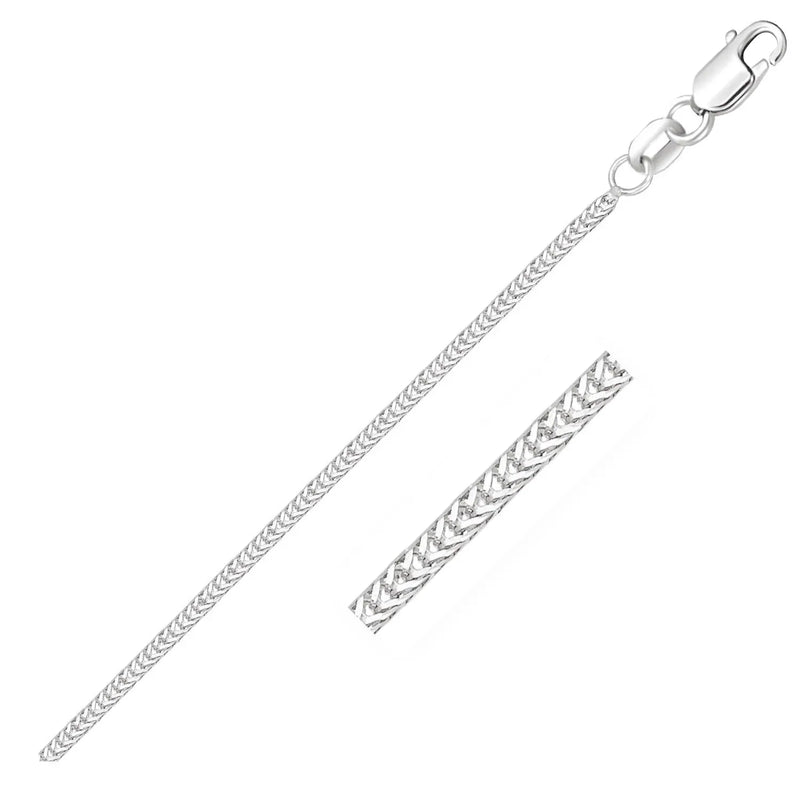 An image displaying 14k White Gold Foxtail 1.0mm Chain by Orca Market