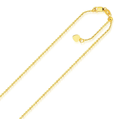 An image displaying 14k Yellow Gold Singapore Style Adjustable Chain (1.1 mm) by Orca Market