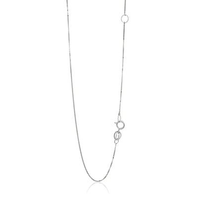 An image displaying 14k White Gold Adjustable Box Chain 0.6mm by Orca Market