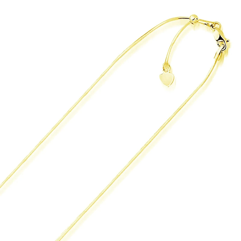 An image displaying 14k Yellow Gold Adjustable Snake Chain 0.85mm by Orca Market