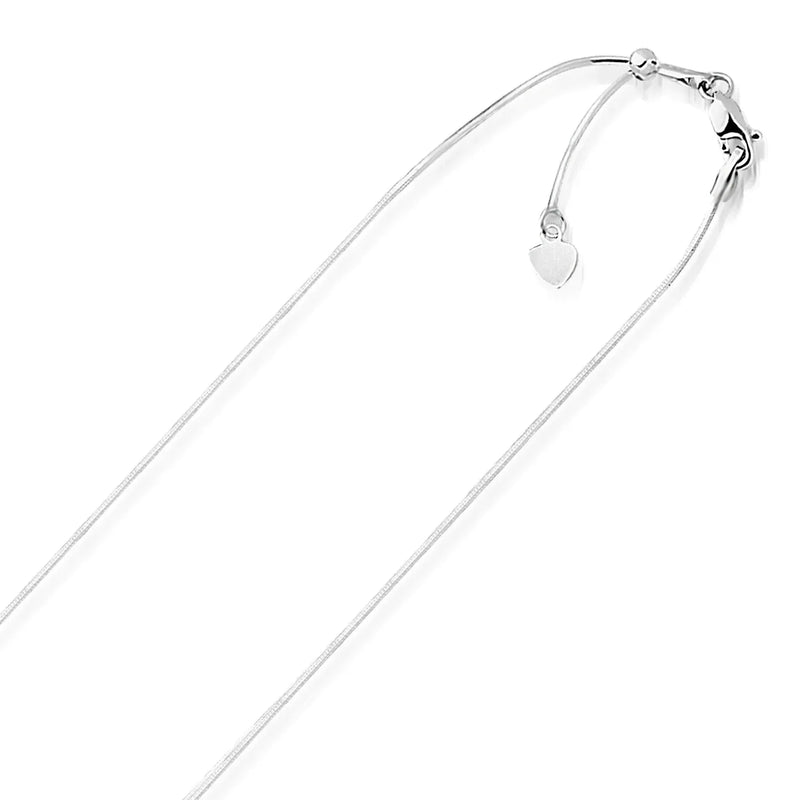 An image displaying 14k White Gold Adjustable Snake Chain 0.85mm by Orca Market