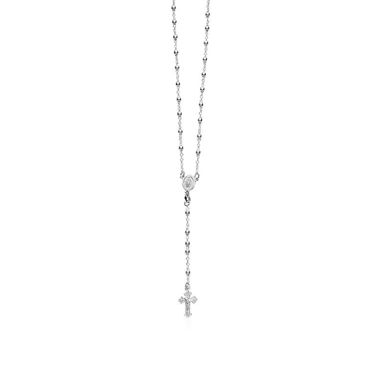 An image displaying Fine Rosary Chain and Bead Necklace in Sterling Silver by Orca Market