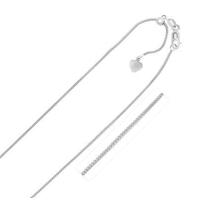 An image displaying 14k White Gold Adjustable Franco Chain 0.9mm by Orca Market