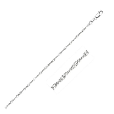 An image displaying 14k White Gold Singapore Chain 1.7mm by Orca Market