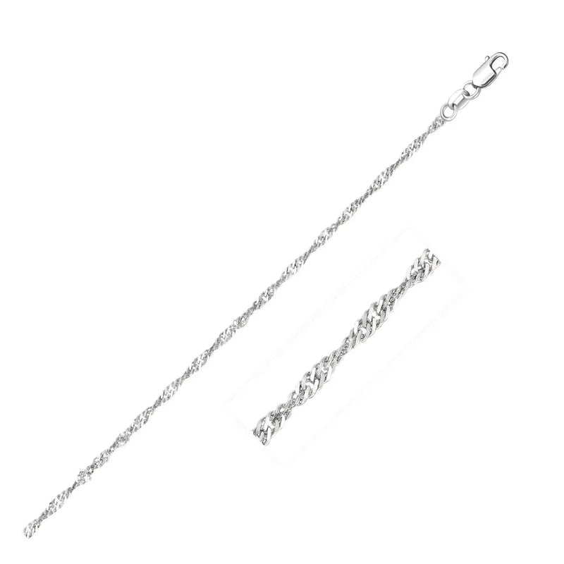 An image displaying 14k White Gold Singapore Chain 1.7mm by Orca Market