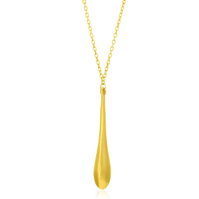 An image displaying 14k Yellow Gold Teardrop Shape Long Pendant by Orca Market
