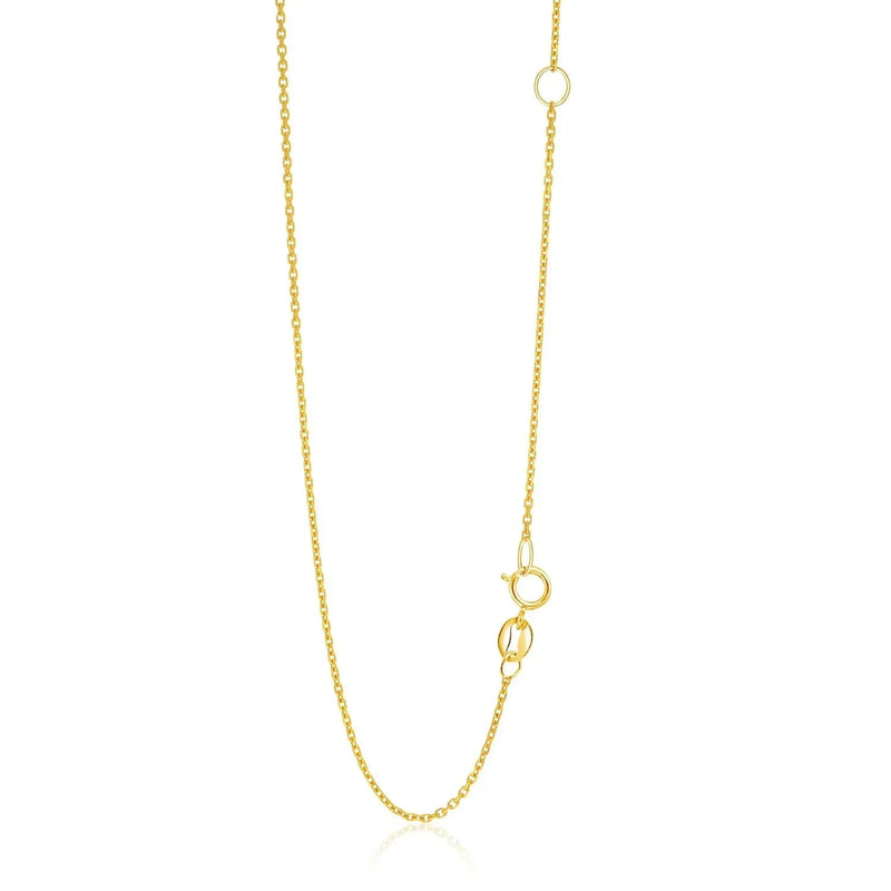 An image displaying 14k Yellow Gold Adjustable Cable Chain 1.1mm by Orca Market