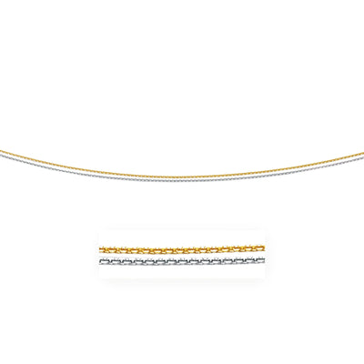 An image displaying 14k Two-Tone Double Strand Cable Pendant Chain 1.1mm by Orca Market