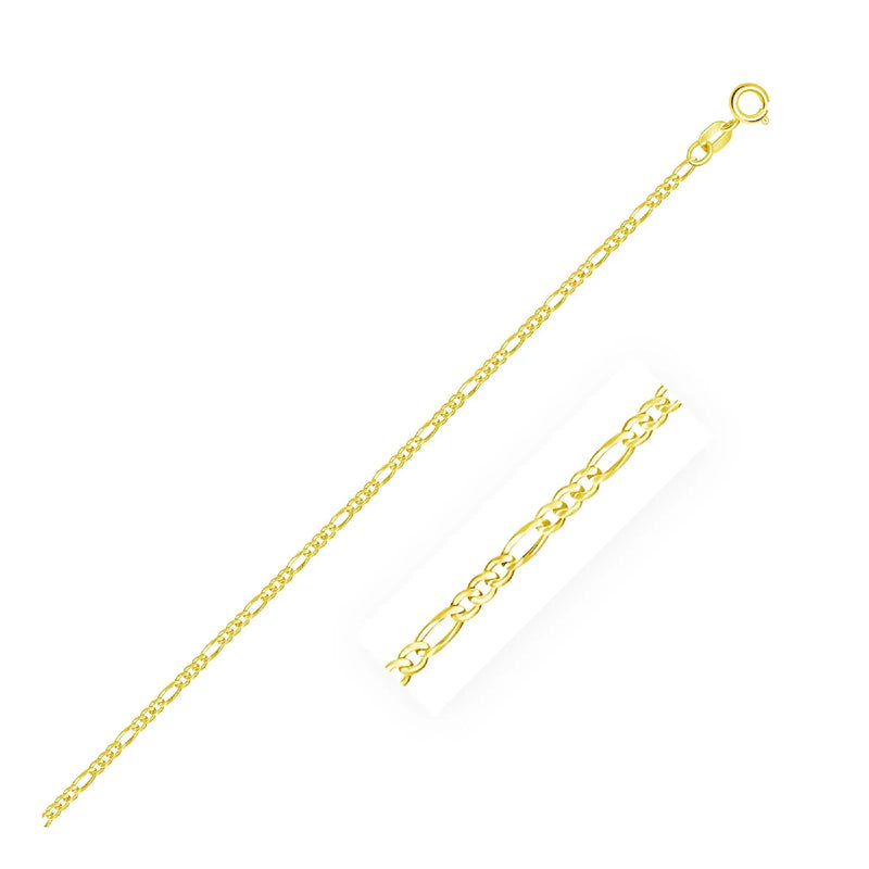 An image displaying 14k Yellow Gold Solid Figaro Chain 1.9mm by Orca Market