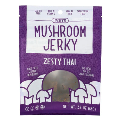 An image displaying Pan's - Mushroom Jerky Zesty Thai - Case Of 6-2.2 Ounce by Pan's