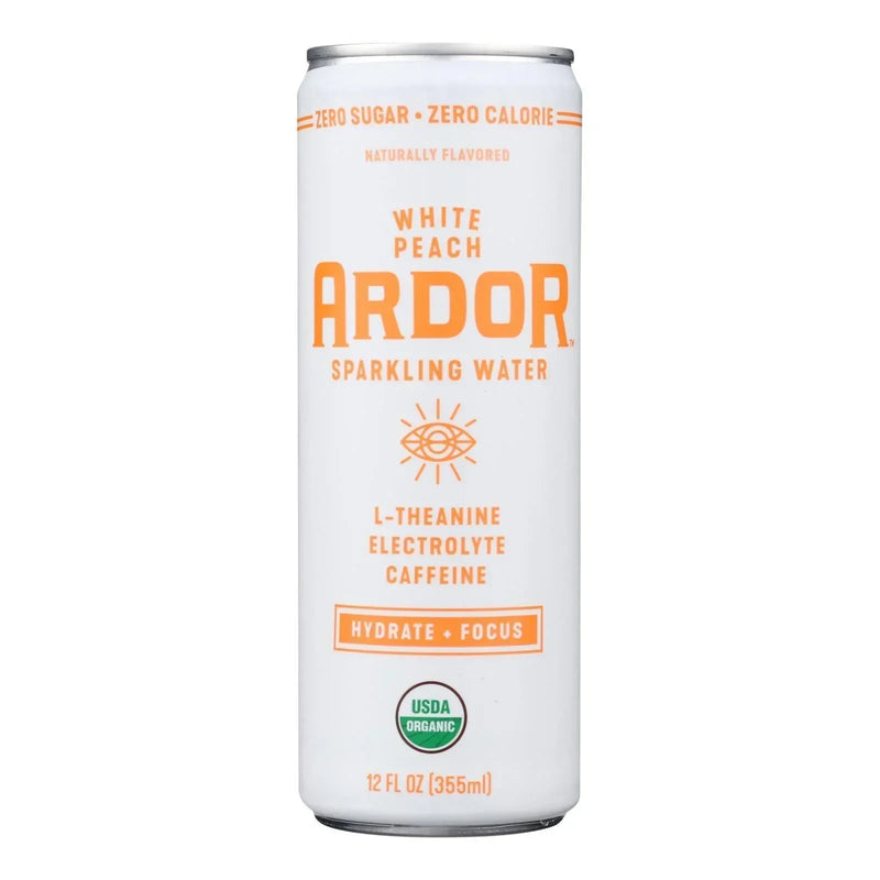 An image displaying Ardor Sparkling Water - Sparkling Water White Peach Energy - Case Of 12-12 Ounce by Ardor Sparkling Water