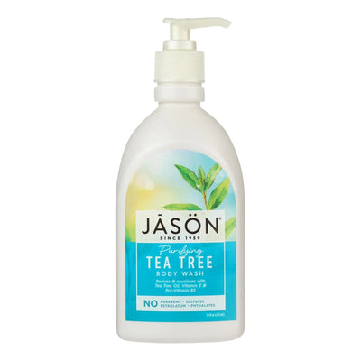 An image displaying Jason Natural Products - Body Wash Tea Tree - 1 Each-16 Ounce by Jason