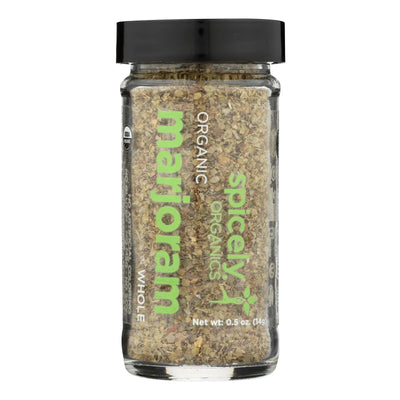 An image displaying Spicely Organics - Organic Marjoram - Whole - Case Of 3 - 0.5 Ounce by Spicely Organics