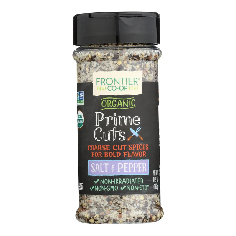 An image displaying Frontier Natural Products Coop - Prime Cut Salt Pepper - 1 Each-4.09 Ounce by Frontier Natural Products Coop