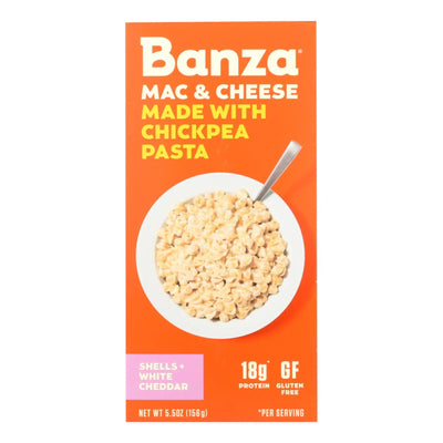 An image displaying Banza - Chckpea Psta Wht Ched Shl - Case Of 6-5.5 Ounce by Banza