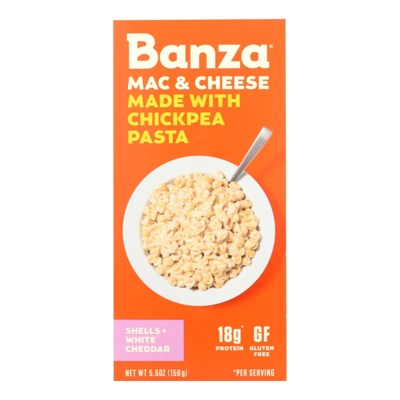 An image displaying Banza - Chckpea Psta Wht Ched Shl - Case Of 6-5.5 Ounce by Banza