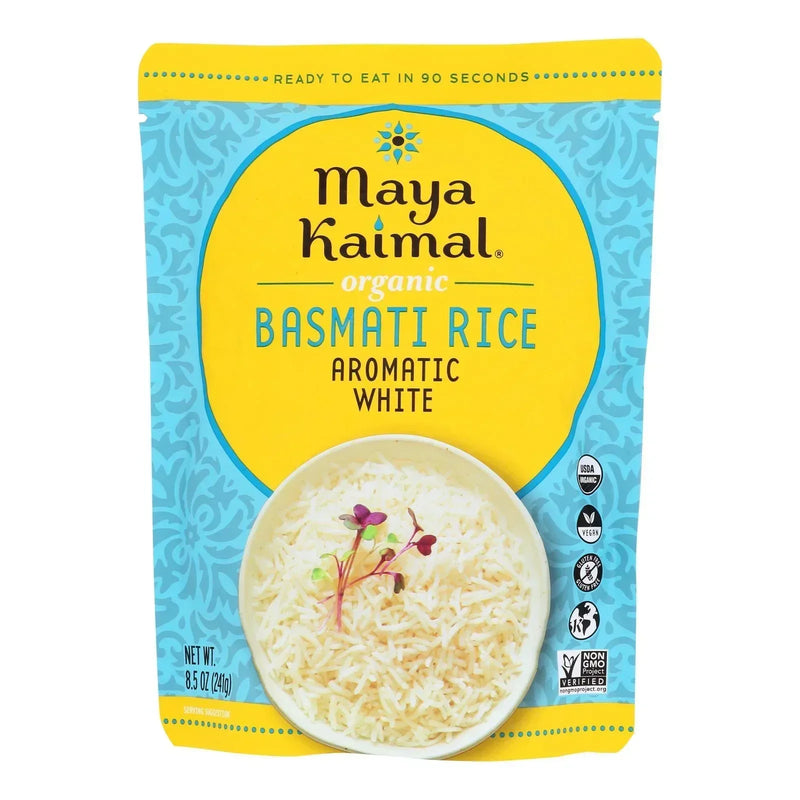 An image displaying Maya Kaimal - Rice Basmati Aromatic - Case Of 6-8.5 Ounce by Maya Kaimal