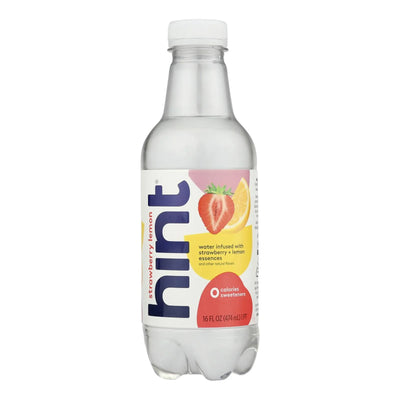 An image displaying Hint - Water Strawberry Lemon - Case Of 12-16 Ounce by Hint