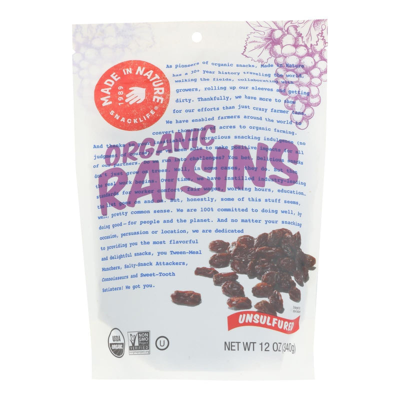Made In Nature - Raisins - Case Of 6-12 Ounce