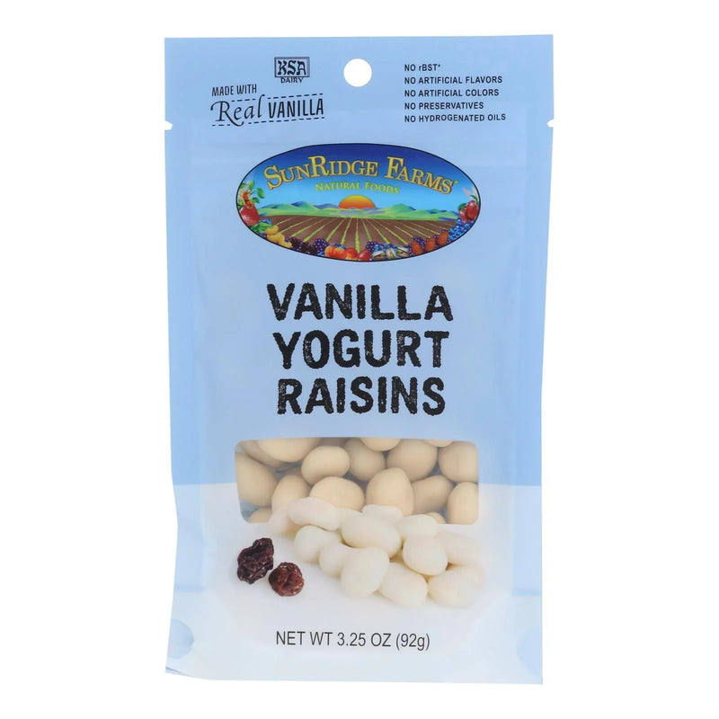 An image displaying Sunridge Farms Yogurt Raisins - Case Of 8 - 3.25 Ounce by Sunridge Farms