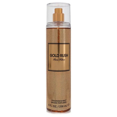 An image displaying Gold Rush by Paris Hilton Fragrance Mist 8 oz for Women by Paris Hilton