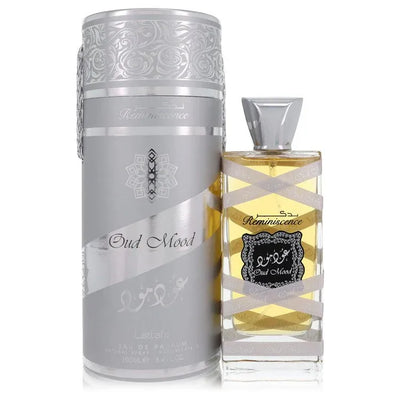 An image displaying Oud Mood Reminiscence by Lattafa Eau De Parfum Spray 3.4 oz for Women by Lattafa