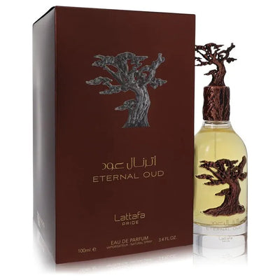 An image displaying Lattafa Eternal Oud Pride by Lattafa Eau De Parfum Spray 3.4 oz for Women by Lattafa