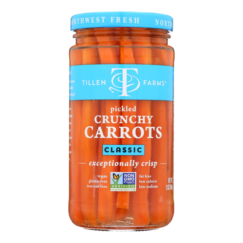 An image displaying Tillen Farms Carrots - Pickled - Crispy - 12 Oz - Case Of 6 by Tillen Farms