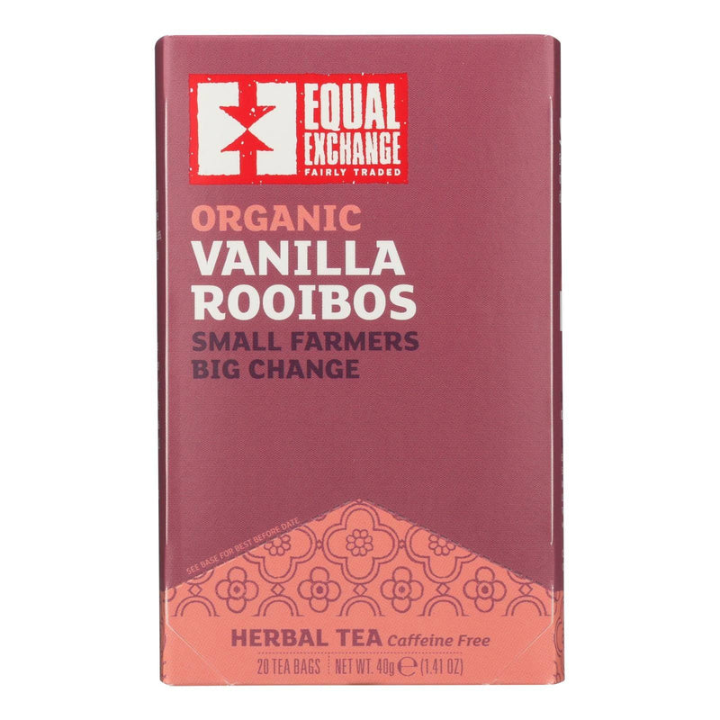 An image displaying Equal Exchange Organic Herbal Tea Vanilla Rooibos - Vanilla - Case Of 6 - 20 Bags by Equal Exchange