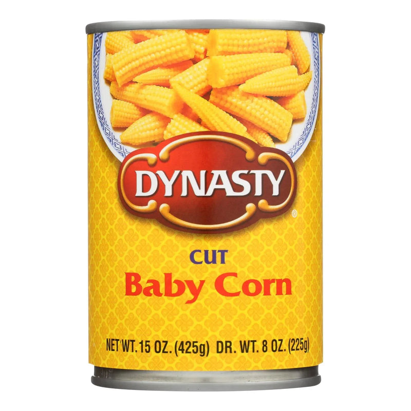 An image displaying Dynasty Baby Corn - Cut - Case Of 12 - 15 Ounce by Dynasty