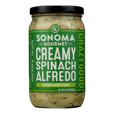 An image displaying Sonoma Gourmet - Sauce Creamy Spinach Alfredo - Case Of 6-15.5 Ounce by Sonoma Gourmet