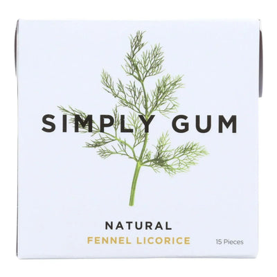 An image displaying Simply Gum All Natural Gum - Fennel Licorice - Case Of 12 - 15 Count by Simply Gum