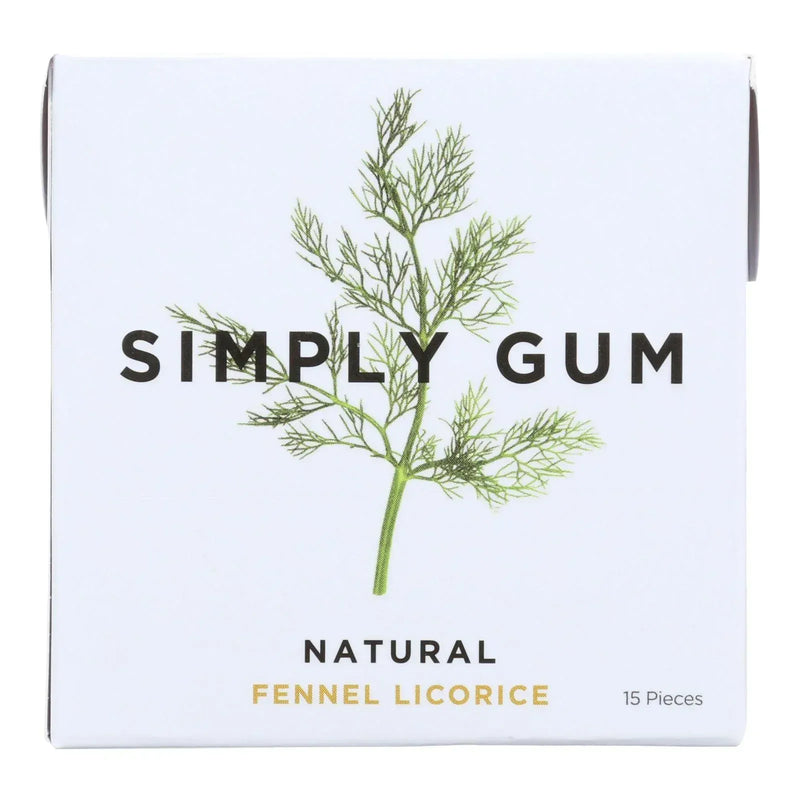 An image displaying Simply Gum All Natural Gum - Fennel Licorice - Case Of 12 - 15 Count by Simply Gum