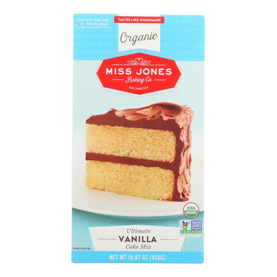An image displaying Miss Jones Baking Cake Mix - Vanilla - Case Of 6 - 15.87 Ounce by Miss Jones Baking Co