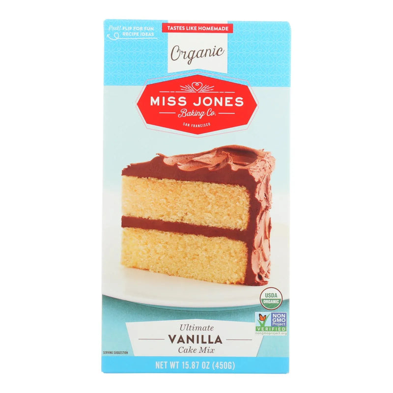 An image displaying Miss Jones Baking Cake Mix - Vanilla - Case Of 6 - 15.87 Ounce by Miss Jones Baking Co
